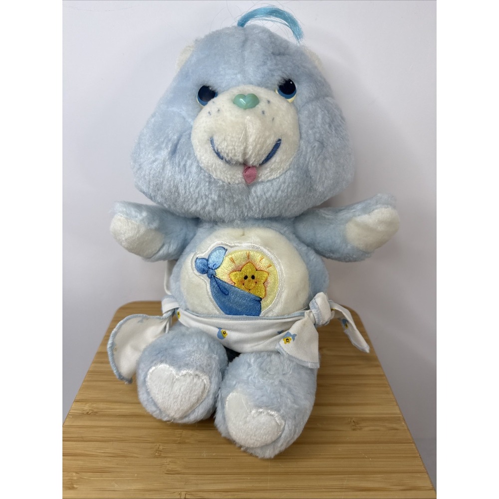 Care Bears Vintage Kenner Baby Tugs Stuffed Bear Plush With Diaper 11" 1983